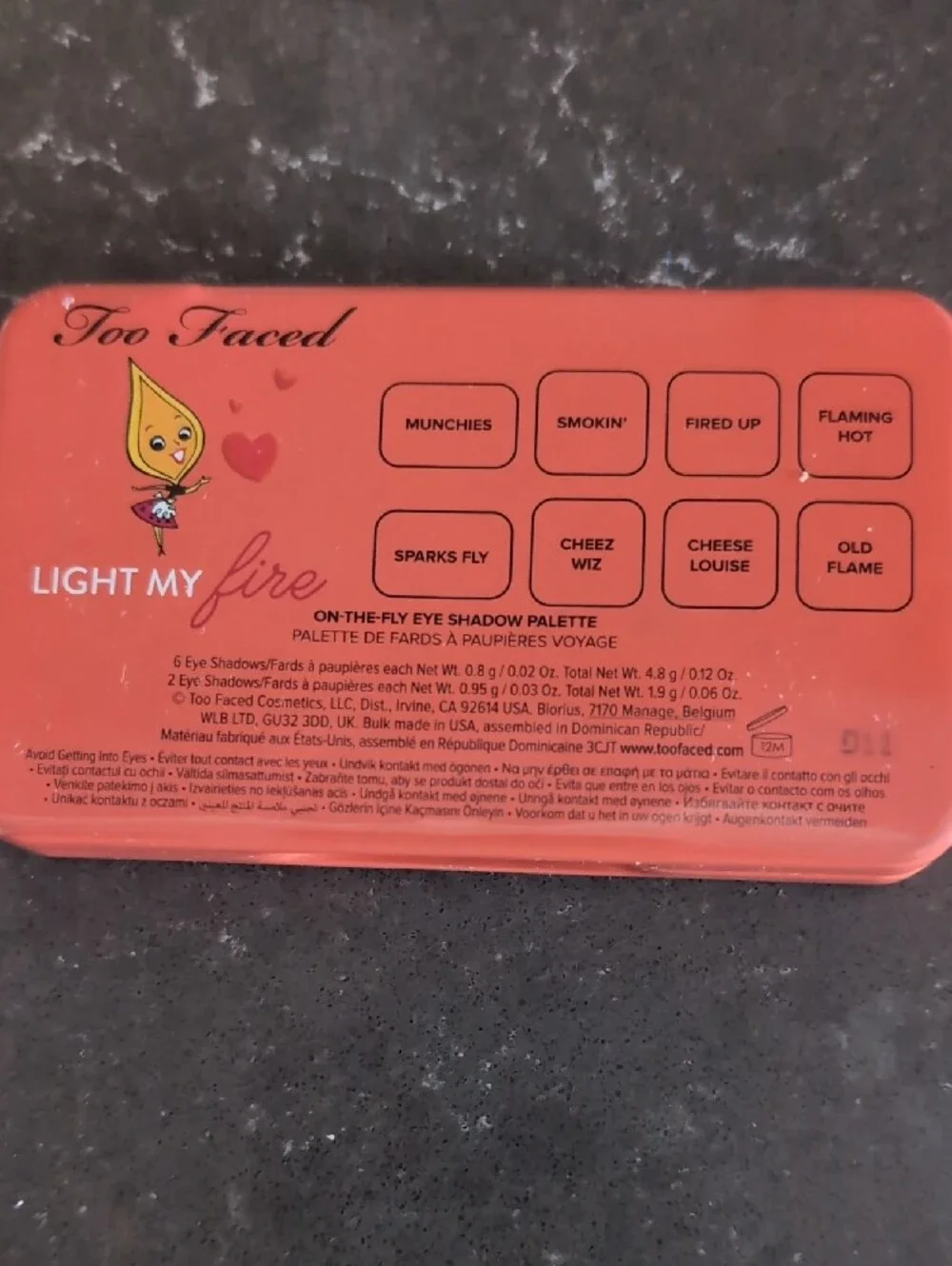 Too Faced Light My Fire Matchbox Lip Tin - Red & Coral